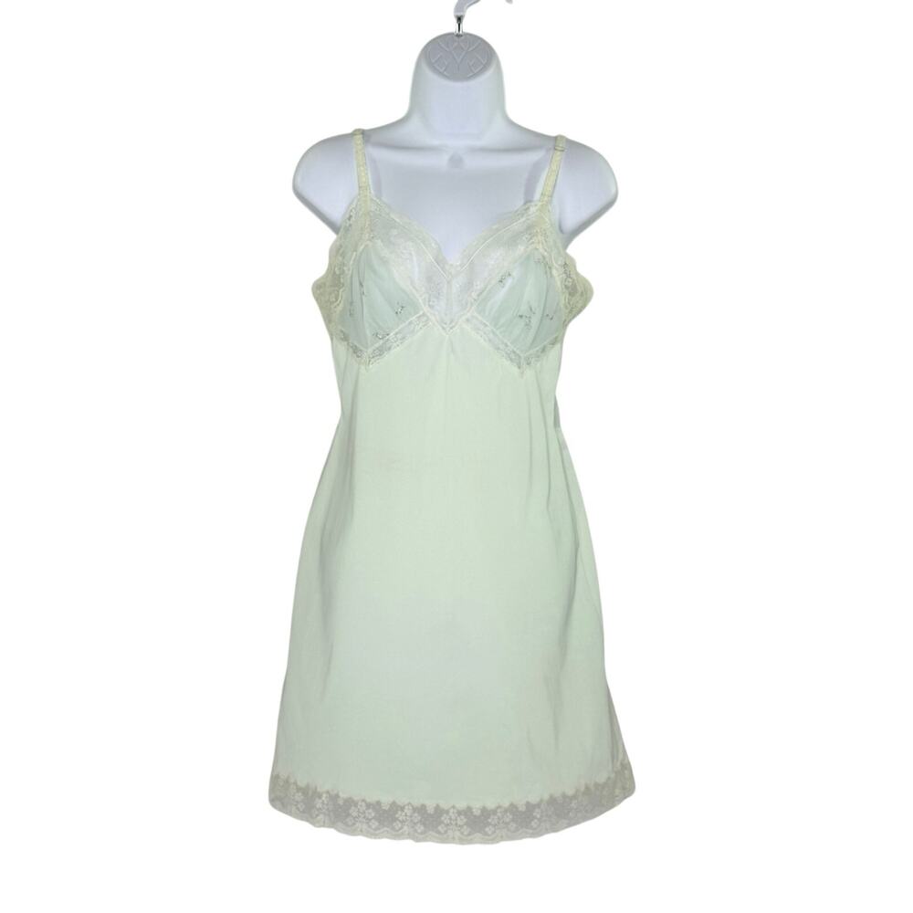 Vintage Hollywood Vassarette Mint Green Nylon Slip Lingerie Babydoll S *flaw